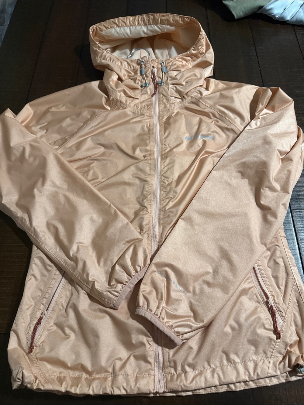 Columbia Women's Light Peach Hooded Omni-tech Jacket size small